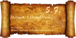 Sulyok Filoména névjegykártya